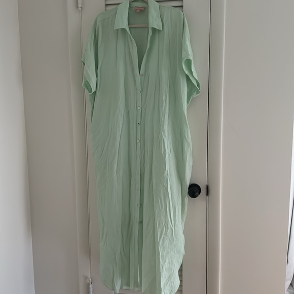 SMYM Buoy Button Down Dress - Green Melon - Picture 2 of 4